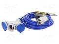 Extension lead; 3x1.5mm2; Sockets: 3; PUR; blue; 10m; 16A KEL W-01199