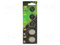 Battery: lithium; CR2450,coin; 3V; 610mAh; non-rechargeable; 5pcs. GP BAT-CR2450-2CPU5GP