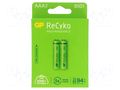 Re-battery: Ni-MH; AAA,R3; 1.2V; 850mAh; ReCyko; blister; Ready2Use GP ACCU-85AAAHCE-EB2