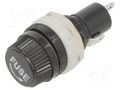 Fuse holder with cover; 5mm; 10A; on panel; black; HTC; 250VAC EATON/BUSSMANN BK8-HTC-603M