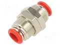 Push-in fitting; bulkhead,straight,inline splice; -0.99÷20bar AIGNEP 50050-10