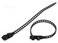 Cable tie; multi use; black; polyurethane thermoplastic TPE-U HELLERMANNTYTON SRT1807-TPU-BK