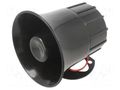 Sound transducer: siren; dynamic; 1 tone; 1300mA; Ø: 105mm; 12VDC  SYR-03-1