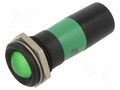 Indicator: LED; green; 230VAC; Ø22mm; 100mcd CML INNOVATIVE TECHNOLOGIES 195E1231M