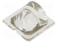 LED lens; square; plexiglass PMMA; Mounting: adhesive tape LEDIL CA13897