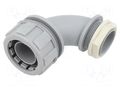 90° angled connector; Thread: metric,non-swivel,outside HELLERMANNTYTON PSR25-90-M25-PA66