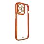 Fashion Case for iPhone 12 Pro Gold Frame Gel Cover Red, Hurtel 5907769342974 5907769342974