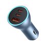 Baseus Golden Contactor Pro car charger USB-A + 2x USB-C 65W QC4.0 blue (CGJP010003), Baseus 6932172612825 6932172612825