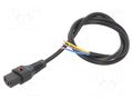 Cable; IEC C13 female,wires; 1m; with IEC LOCK locking; black SCHAFFNER / TE Connectivity SCHAFFNER-820127