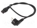Cable; CEE 7/7 (E/F) plug angled,IEC C13 female; 1m; black; 10A SCHAFFNER / TE Connectivity SCHAFFNER-816479