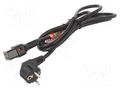 Cable; CEE 7/7 (E/F) plug angled,IEC C19 female; 2m; black; 16A SCHAFFNER SCHAFFNER-813616