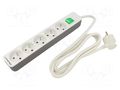 Extension lead; 3x1.5mm2; Sockets: 5; white; 1.8m; 16A QOLTEC QOLTEC-50290