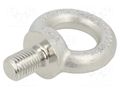 Lifting eye bolt; M20x30; Head: eye; acid resistant steel A4 ELESA+GANTER DIN580-M20-A4