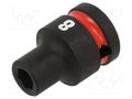 Socket; 6-angles,socket spanner,impact; HEX 8mm; 1/2"; short Milwaukee MW-4932480302
