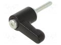 Lever; adjustable; Thread len: 6mm; Lever length: 22mm; Body: black ELESA+GANTER GN302.2-22-M3-6-SW