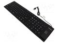 Keyboard; black; USB A; OTG,wired,US layout; 1.5m GEMBIRD KB-109F-B