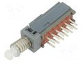 Switch: push-button; Pos: 2; 4PDT; 0.1A/30VDC; ON-(ON); 100MΩ; THT E-SWITCH PBH4UOANAGX
