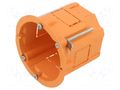 Enclosure: junction box; Ø: 60mm; Z: 60mm; plaster embedded; orange JONEX JX-PK-60/60G-OR