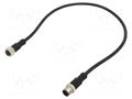 Cable: for sensors/automation; plug; PIN: 8; M12 male,M12 female AMPHENOL LTW M12A08ML12AFLSDA05