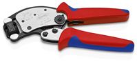 KNIPEX 97 53 19 SB Twistor® T Self-Adjusting Crimping Pliers for wire ferrules with rotatable die head with multicomponent handles chrome-plated 196 mm 97 53 19 SB 4003773088578