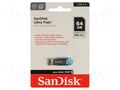 Pendrive; USB 3.0; 64GB; R: 150MB/s; ULTRA FLAIR; blue; USB A SANDISK SDCZ73-064G-G46B