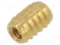 Threaded insert; brass; M2,5; BN 37915; L: 6.25mm; for plastic TAPPEX KVT-137M2.5
