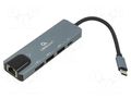 Hub USB; USB 3.1; Cablexpert; PnP; grey; Number of ports: 5; 5Gbps GEMBIRD A-CM-COMBO5-04