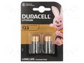 Battery: lithium; CR123A,R123; 3V; non-rechargeable; Ø17x34mm DURACELL BAT-CR123/DR-B2