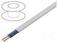 Wire; YDY; 2x1.5mm2; flat; wire; Cu; PVC; white; 450V,750V; 100m ELEKTROKABEL EK-YDYP-2X1.5