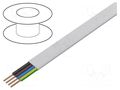 Wire; YDY; 4G1mm2; flat; wire; Cu; PVC; white; 450V,750V; 100m ELEKTROKABEL EK-YDYP-4X1