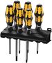 977/6 TORX® Screwdriver set Kraftform Wera: Chiseldriver and rack, 1 x TX 15x80; 1 x TX 20x90; 1 x TX 25x100; 1 x TX 27x125; 1 x TX 30x150; 1 x TX 40x150, Wera 05024410001