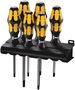 977/6 TORX® Screwdriver set Kraftform Wera: Chiseldriver and rack, 1 x TX 15x80; 1 x TX 20x90; 1 x TX 25x100; 1 x TX 27x125; 1 x TX 30x150; 1 x TX 40x150, Wera 05024410001