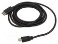 Cable; DisplayPort plug,HDMI plug; PVC; 3m; black; 28AWG GEMBIRD CC-DP-HDMI-3M