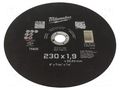 Cutting wheel; Ø: 230mm; Øhole: 22.2mm; Disc thick: 1.9mm; steel Milwaukee MW-4932479579