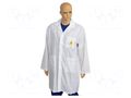 Coat; ESD; women's,L; cotton,polyester,carbon fiber; white ELME PEQ908W/L