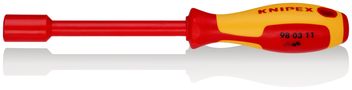 KNIPEX 98 03 11 Nut Driver with screwdriver handle insulated with multi-component grips, VDE-tested burnished 237 mm 98 03 11 4003773026136