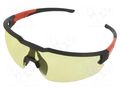 Safety spectacles; Lens: yellow; Features: anti-scratch coating Milwaukee MW-4932478927