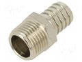 Threaded fitting; connector pipe; nickel plated brass; 16mm PNEUMAT 3040-16-1/2