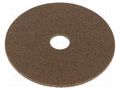 Grinding pin; fleece; Dim: Ø125x3mm; Grit: 6A; mounting holes HURAGAN HUR-SXW-M612-322