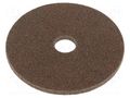 Grinding pin; fleece; Dim: Ø125x6mm; Grit: 6A; mounting holes HURAGAN HUR-SXW-M612-622