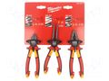 Kit: pliers; side,universal,elongated; 3pcs. Milwaukee MW-4932464575