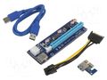 Riser; USB 3.0; blue; Application: Bitcoin Miner; 600mm QOLTEC QOLTEC-55501
