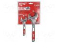 Wrenches set; adjustable; 2pcs. Milwaukee MW-48227400