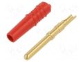 Connector: 2mm banana; plug; 10A; 30VAC; 60VDC; red; gold-plated STÄUBLI SLS2-S-22