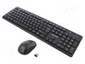 Office kit; black; USB A; wireless,slim,US layout; 10m; universal GEMBIRD KBS-WCH-03