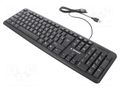 Keyboard; black; USB A; wired,RU layout; 1.5m GEMBIRD KB-U-103-RU