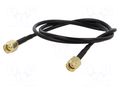 Cable; 0.3m; RP-SMA male,both sides; black; straight; 50Ω ONTECK SMA-02-0.3