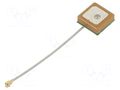 Antenna; GNSS,GPS; 1dBi; RHCP; SMD; 15x15x4mm; -20÷65°C; Len: 60mm YIC ATIGG1540-1
