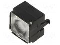 LED lens; square; transparent; Mounting: clip; Colour: black; 7.5mm LEDIL CP13666