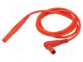 Test lead; 19A; banana plug 4mm,angular banana plug 4mm; red STÄUBLI XMF-484-15022